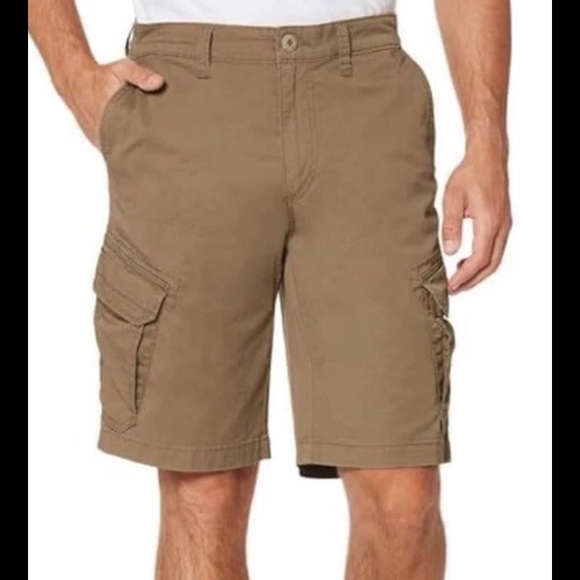 Union Bay Men Stretch Flex Waist Chino Cargo Shorts Grain Khaki 30 Waist New - Picture 1 of 7